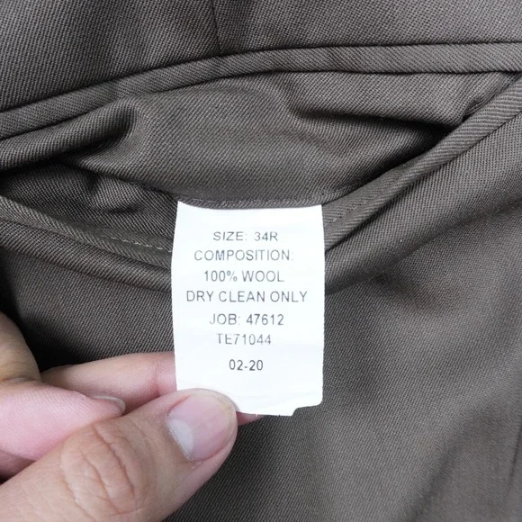 JOS A BANK Executive Collection 33x31 Brown 100% Wool Dress Pants Pleated Cuffed - Picture 10 of 11